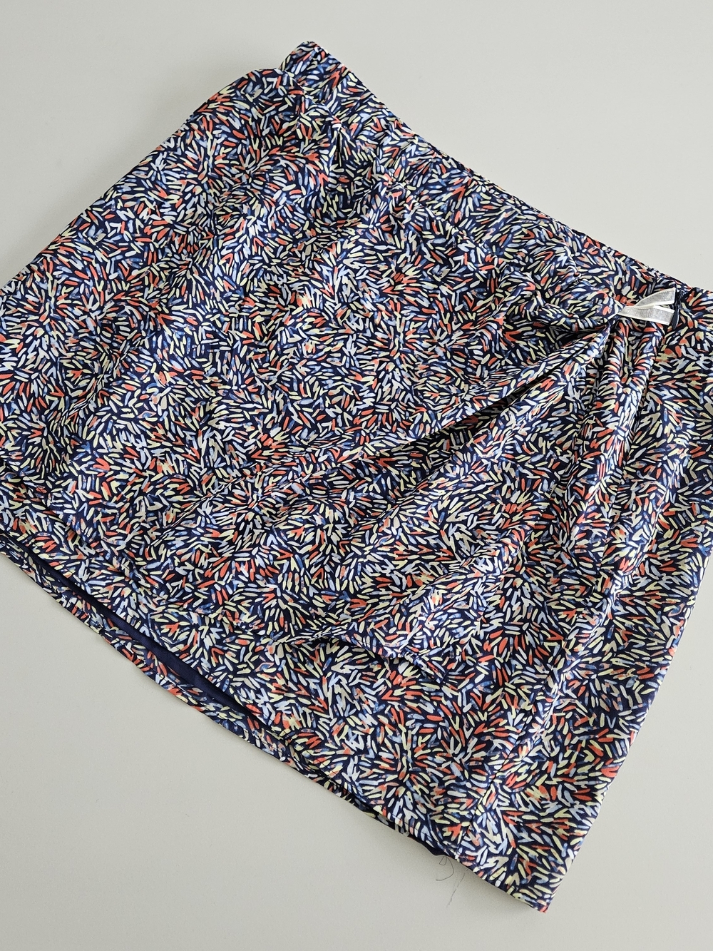 BCBGeneration Navy Multicolor Abstract Print Mini Skirt
